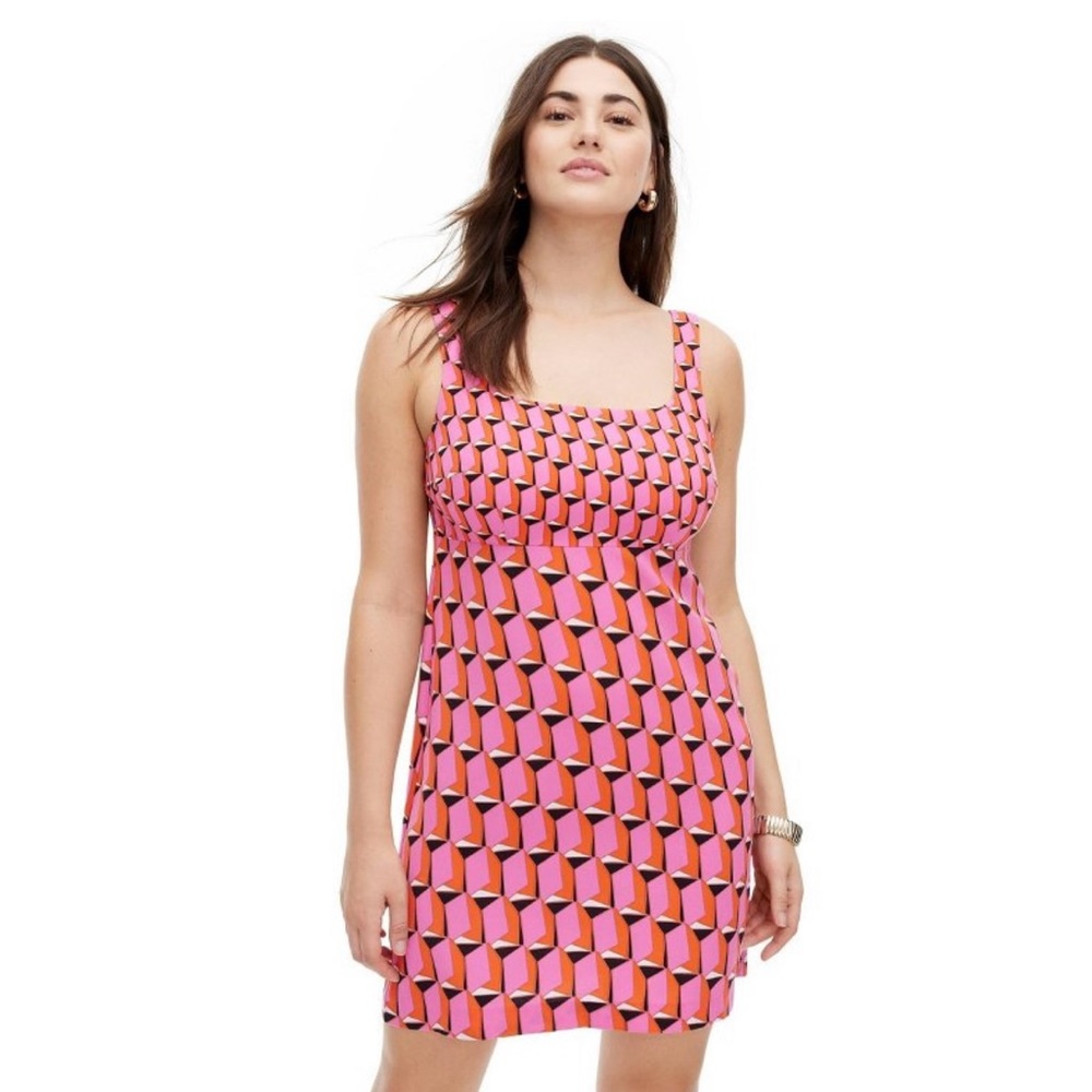 90's Shift Pink Modern Geo Mini
Dress - DVF for Target